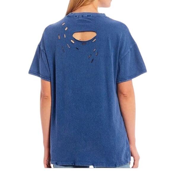 FREE PEOPLE Rubi‎ Ripped T shirt Sz XSMALL - Picture 2 of 14